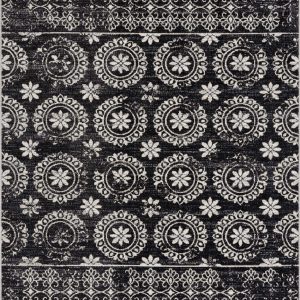 Kahraman Black & White Washable Rug - Clearance