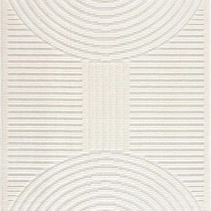 Deron White Washable 3D Rug