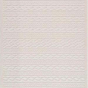 Fadey White 3D Washable Rug