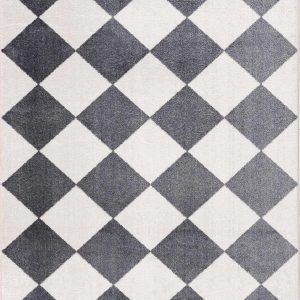 Ulric Navy Blue Diamond Washable Area Rug
