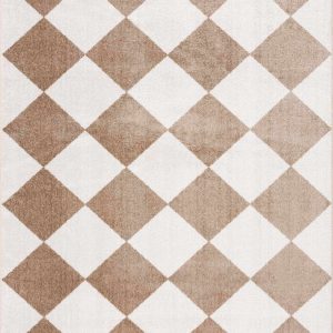 Ulric Brown Diamond Washable Area Rug