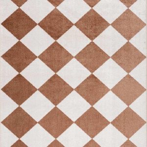 Ulric Chestnut Diamond Washable Area Rug