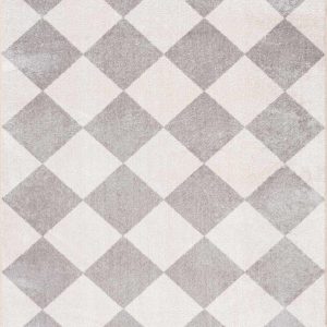 Ulric Light Gray Diamond Washable Area Rug
