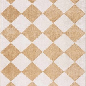 Ulric Light Brown Diamond Washable Area Rug
