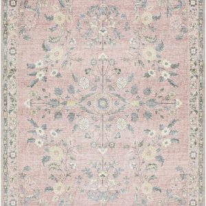 Meyly Pink Washable Area Rug