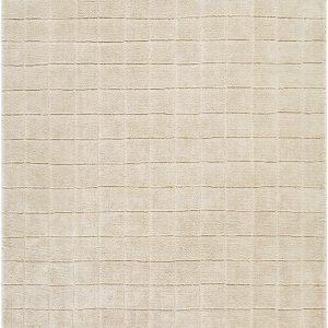 Cascade Checkered Beige Area Rug