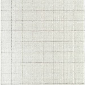 Nissa Cream Checkered Wool Rug