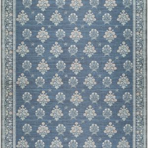 Aquene Denim Washable Area Rug