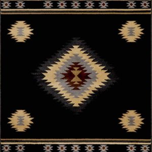 Buckhaven Black Southwestern Area Rug