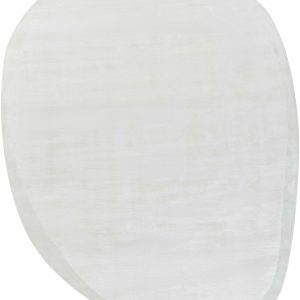 Anjang Modern Faux Silk Rug in Ivory White