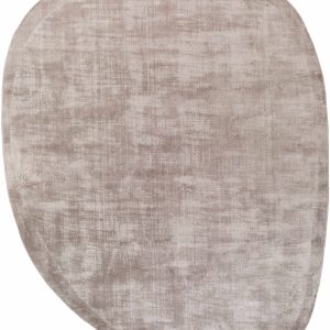 Anjang Modern Faux Silk Rug in Beige