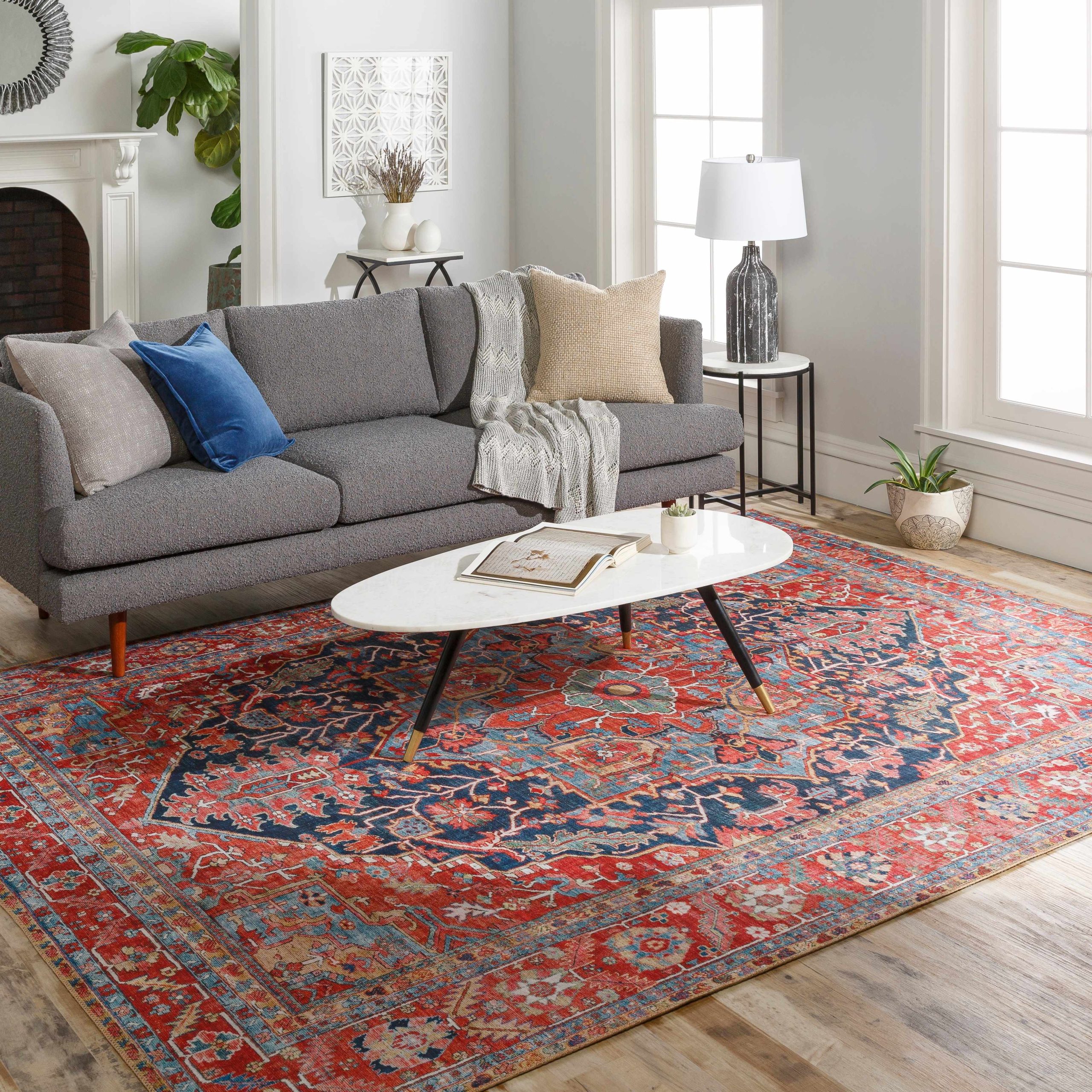Pauline Red Medallion Performance Rug - Image 14