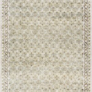 Livabliss x Our PNW Home Rainier Damask Tan Washable Rug