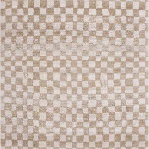 Benjy Irregular Checkboard Rug - Cream&Gold