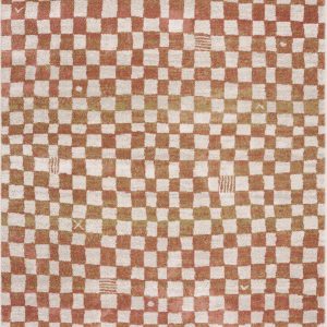 Benjy Irregular Checkboard Rug - Cream&Salmon
