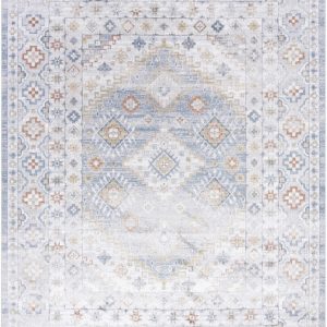 Agaton Blue Washable Area Rug