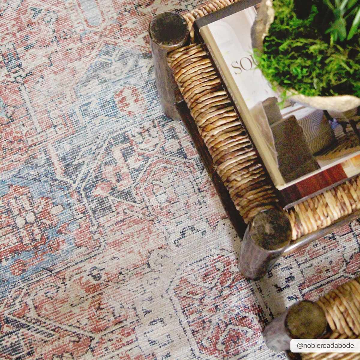 Rosman Distressed Washable Area Rug - Image 9