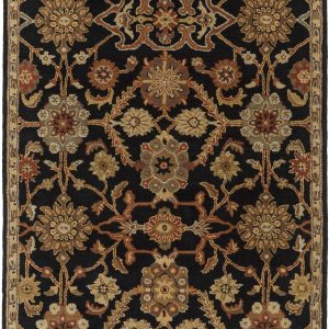 Salix Hand Tufted Black Wool Rug
