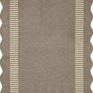 Fanae Beige Border Hand Tufted Wool Area Rug