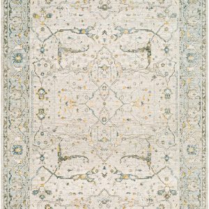 Aviva Off-White Textured Rug with Fringes