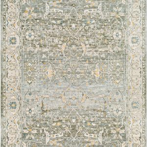 Aviva Teal Textured Rug with Fringes
