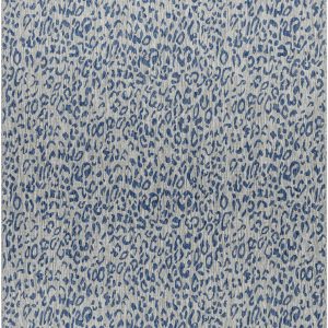 Skipsea Blue Leopard Performance Outdoor Rug