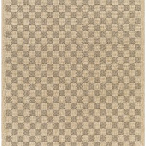 Jurek Beige & Brown Checkered Outdoor Area Rug