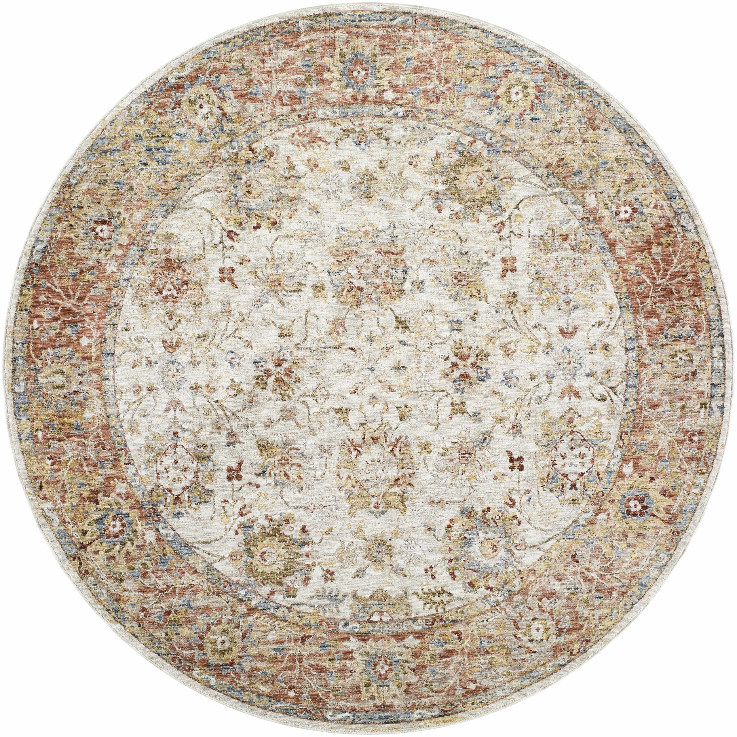 Duong Beige & Rust Textured Rug with Fringes - Image 8