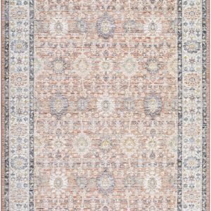 Adilet Dark Pink Washable Area Rug