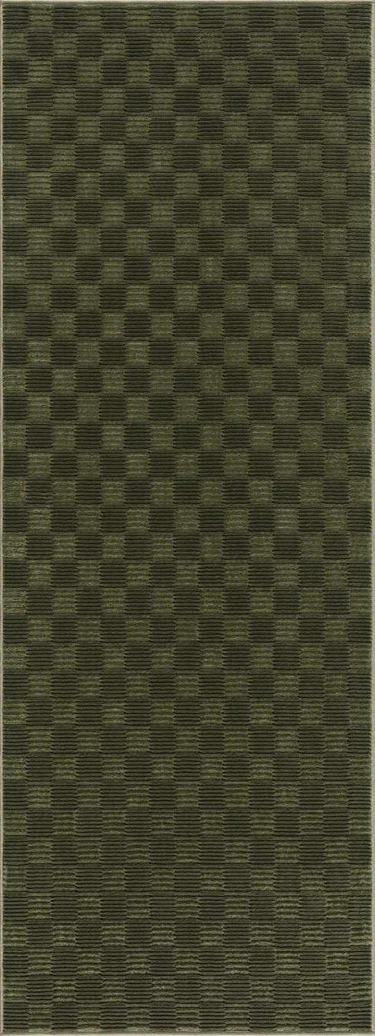 Truls 3D Checkered Washable Rug - Green - Image 10