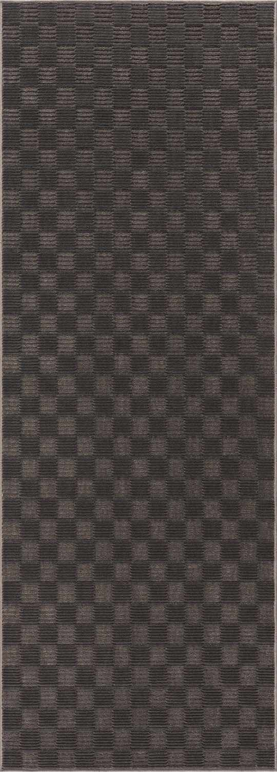 Truls 3D Checkered Washable Rug - Black - Image 8