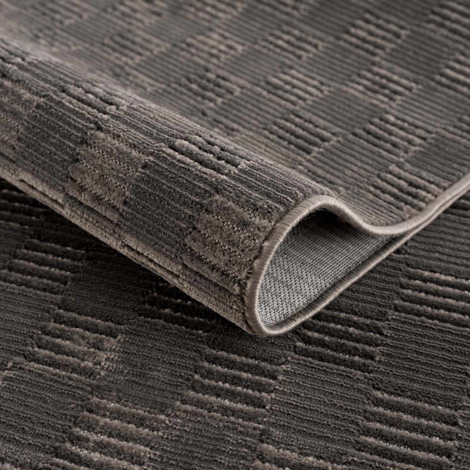 Truls 3D Checkered Washable Rug - Black - Image 12