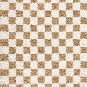 Atira Mustard Checkered Area Rug