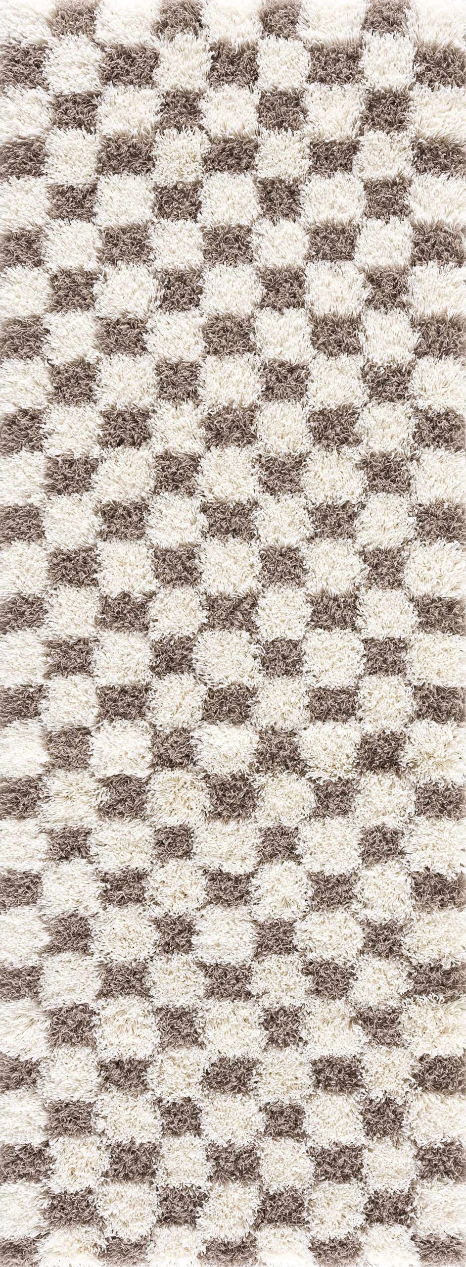 Atira Brown Checkered Area Rug - Image 6