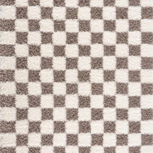 Atira Brown Checkered Area Rug
