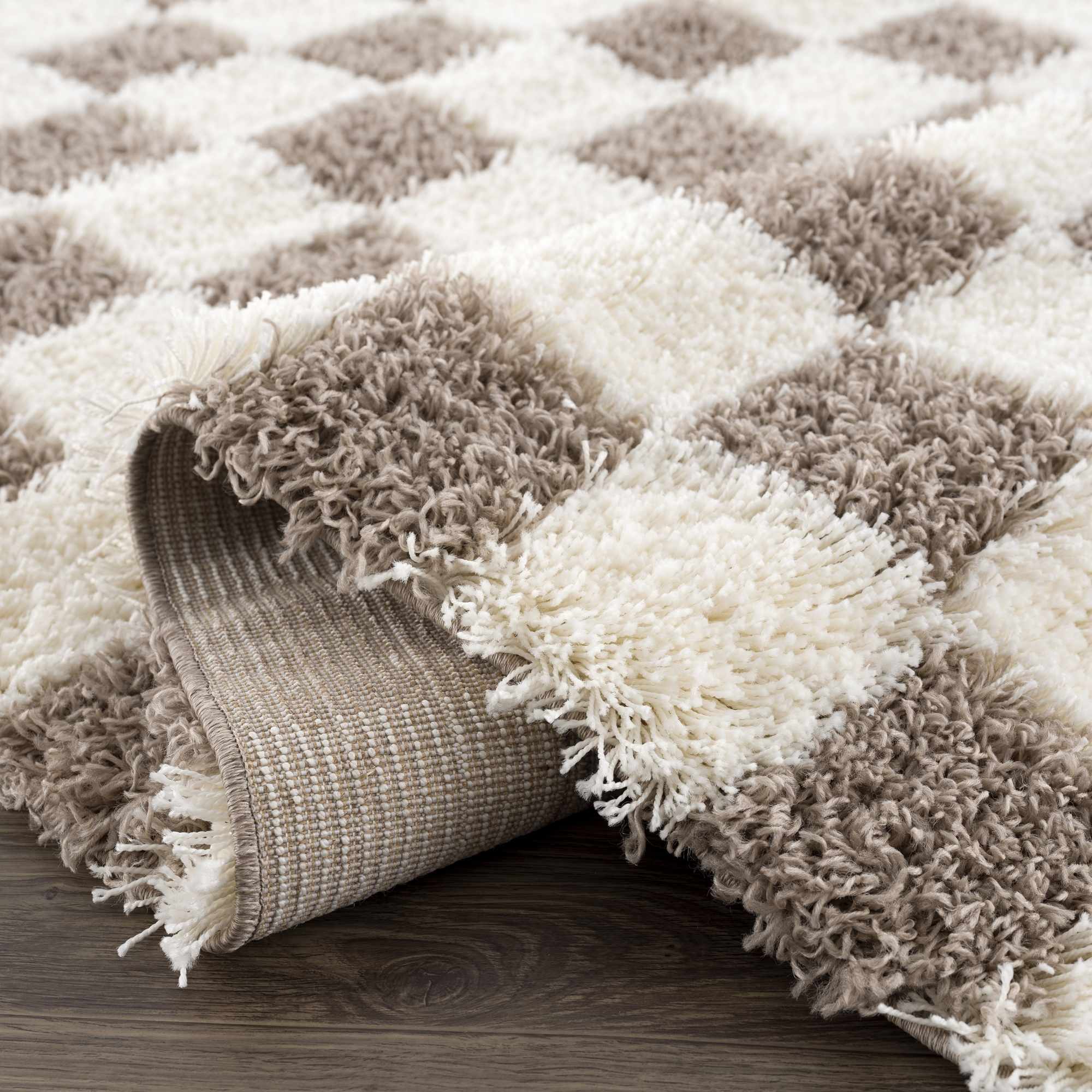 Atira Brown Checkered Area Rug - Image 8