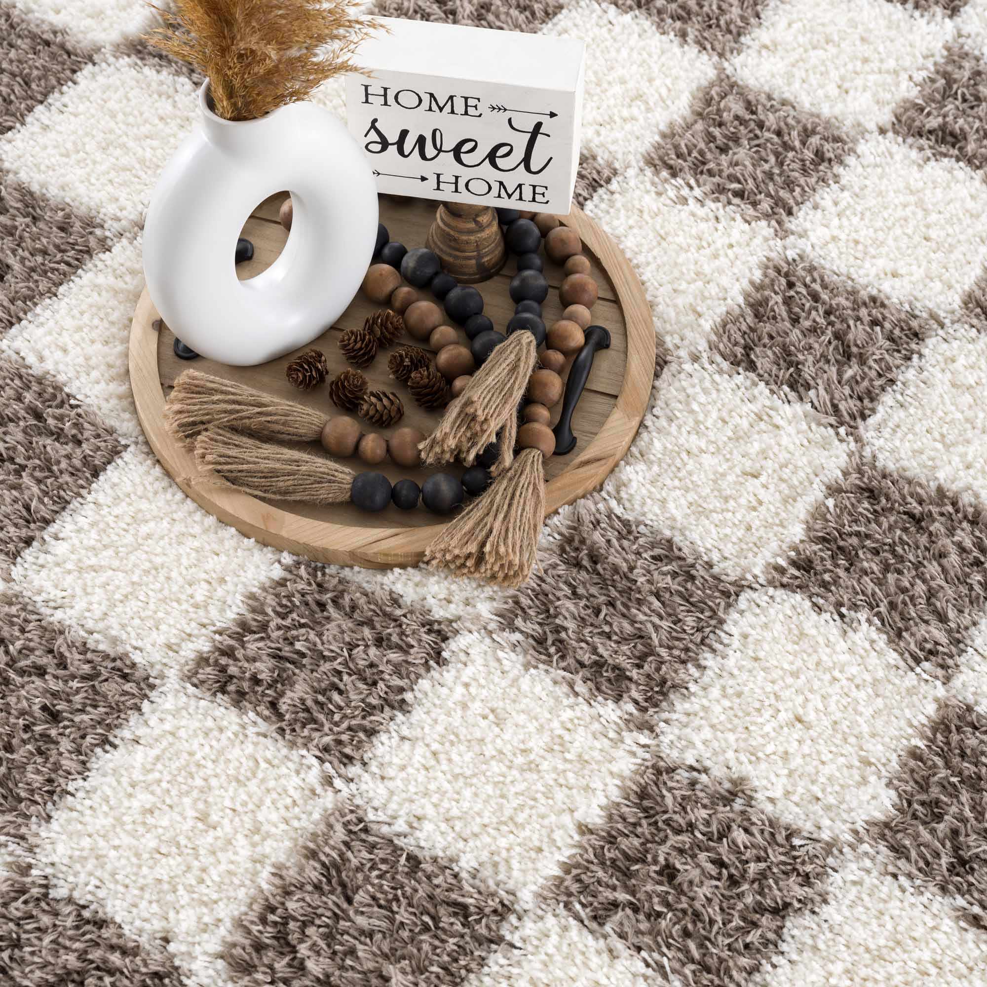 Atira Brown Checkered Area Rug - Image 14
