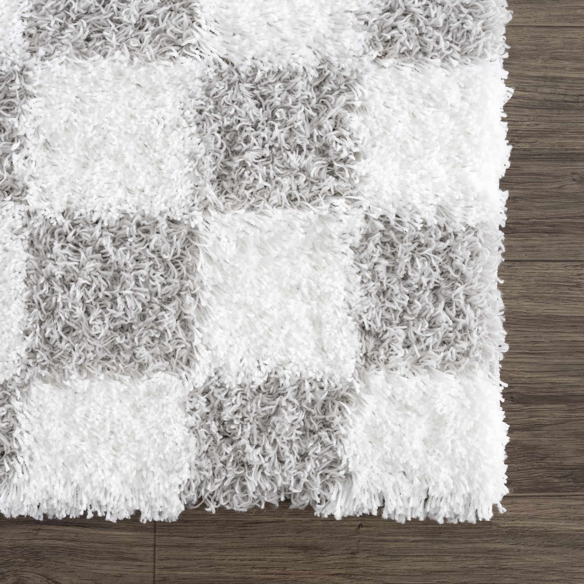 Atira Gray Checkered Area Rug - Image 9