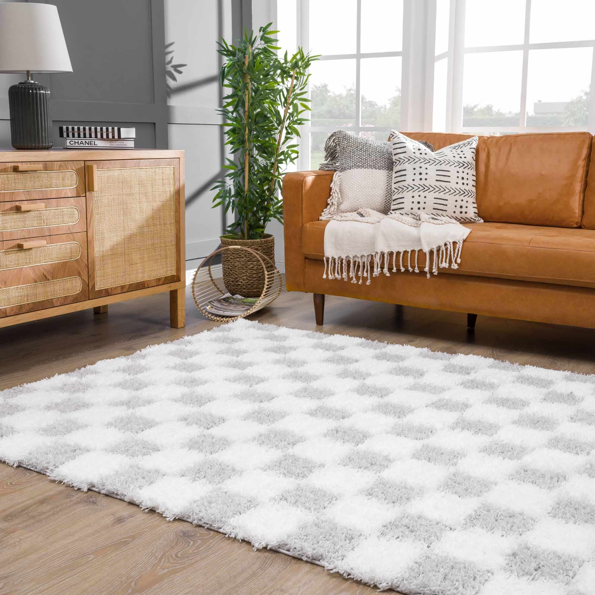 Atira Gray Checkered Area Rug - Image 15