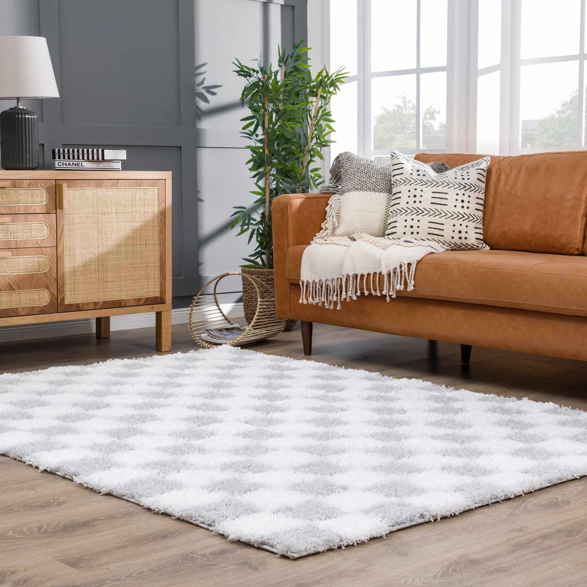 Atira Gray Checkered Area Rug - Image 11
