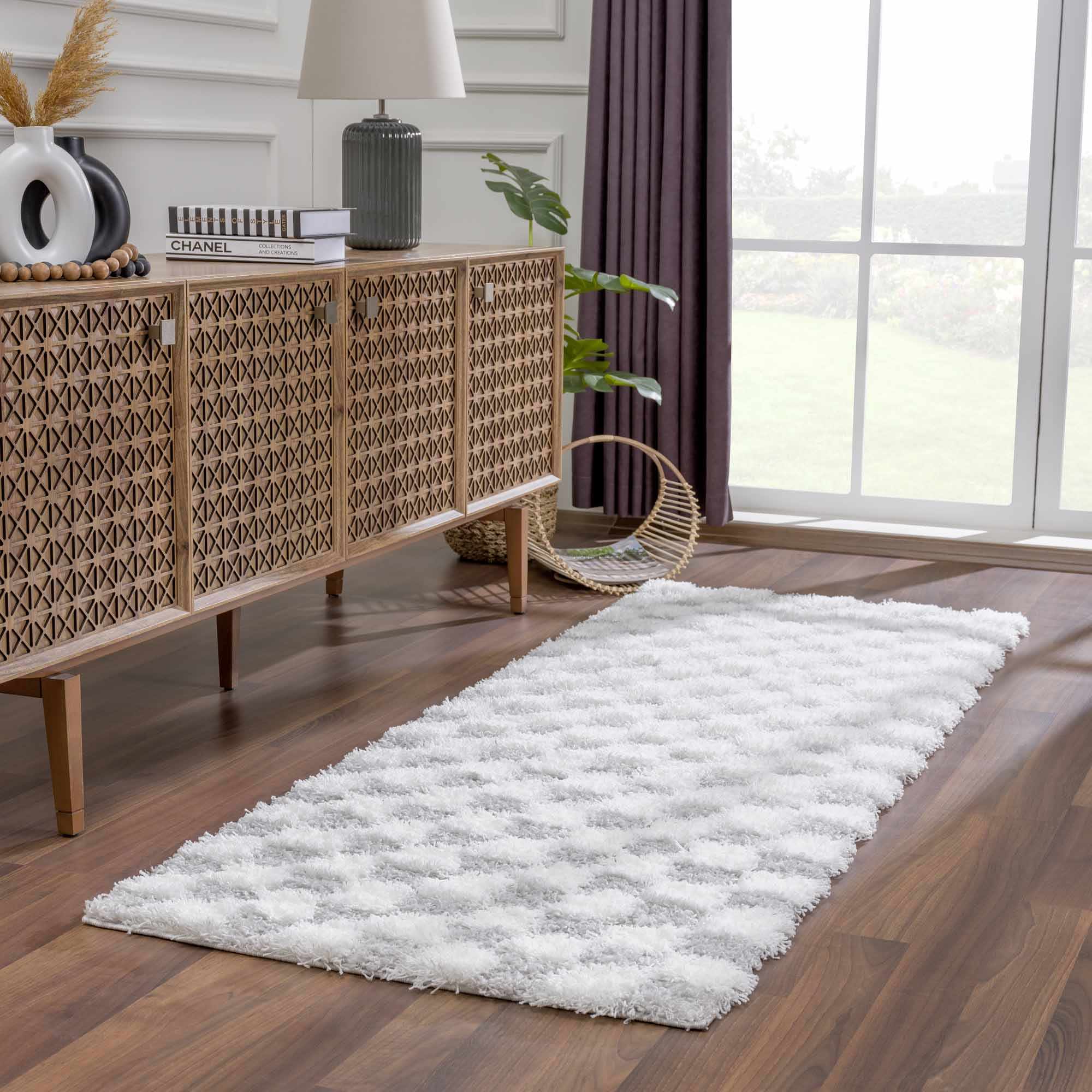 Atira Gray Checkered Area Rug - Image 4