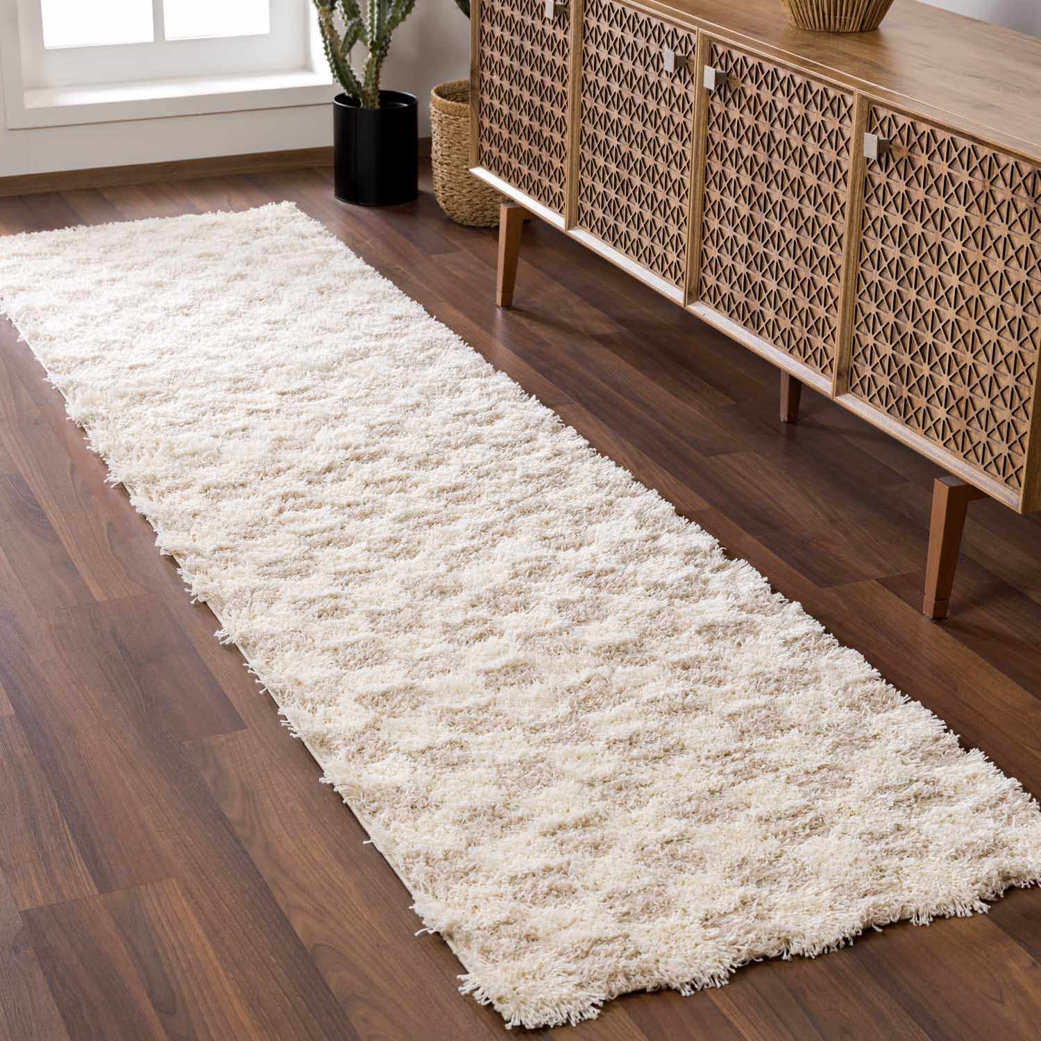 Atira Light Brown Checkered Area Rug - Image 12