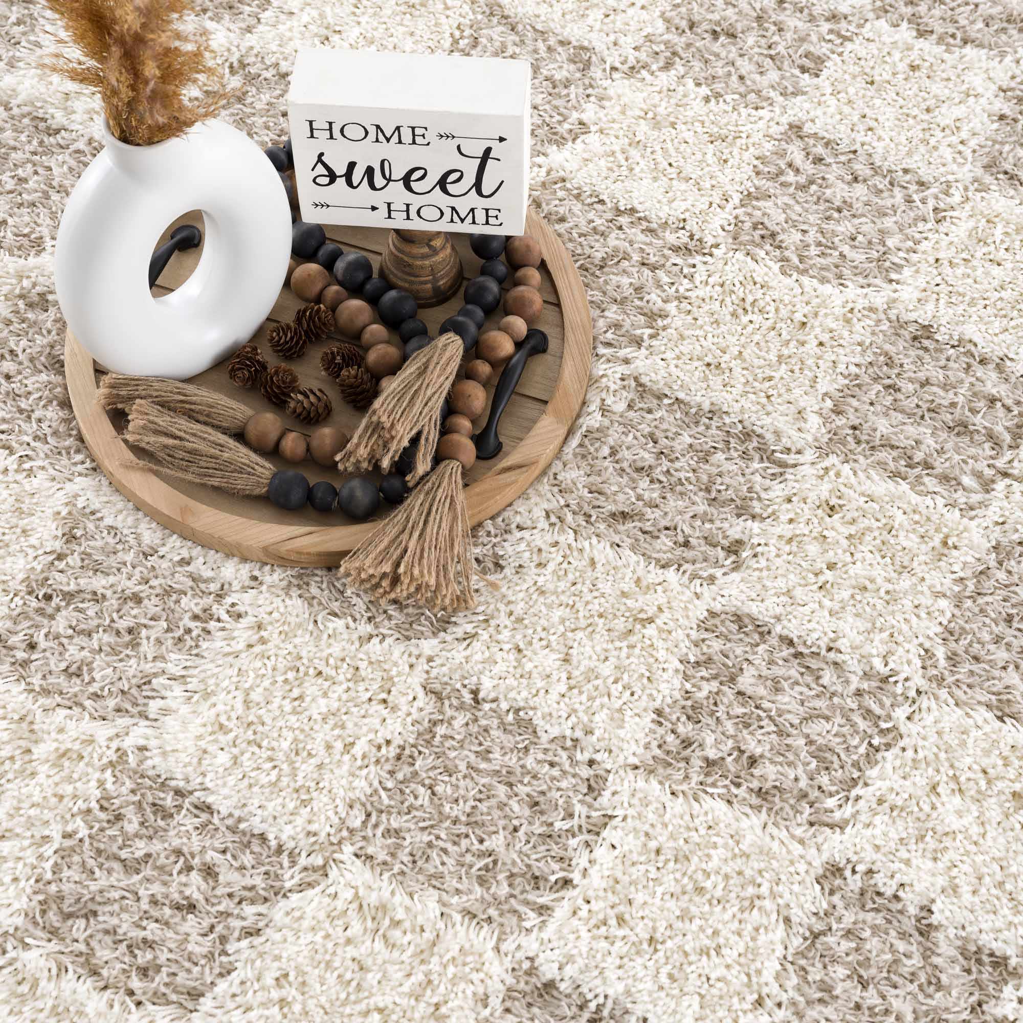 Atira Light Brown Checkered Area Rug - Image 6
