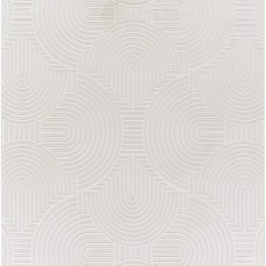 Aucoin Cream 3D Rainbow Washable Area Rug