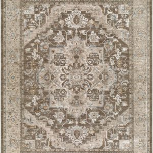 Yoyei Taupe Medallion Modern Area Rug