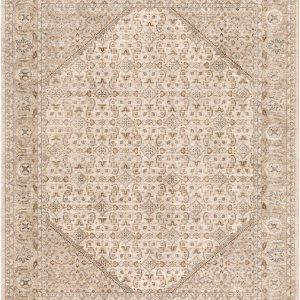 Somei Ivory Medallion Traditional Area Rug