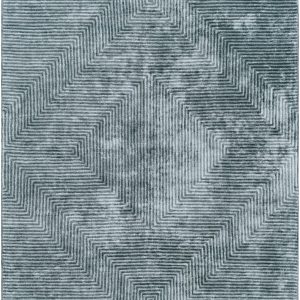 Quartz Patterned Sheen Blue/Green Viscose Rug