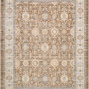 Jamoi Brown Persian Machine Woven Polypropylene Washable Area Rug