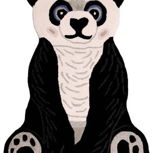 Animal Black Panda Hand Tufted 3x5 Wool Area Rug
