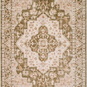 Ghaleb Green Medallion Area Rug